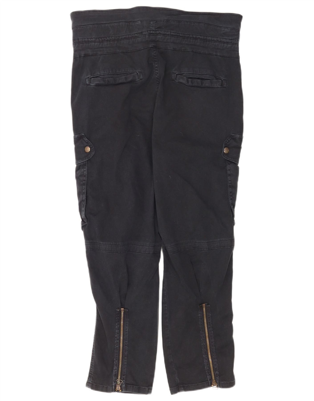Zara Damen Cargo-Hose mit kurzem Schnitt, Größe M, W28, L25, Marineblau, Baumwolle