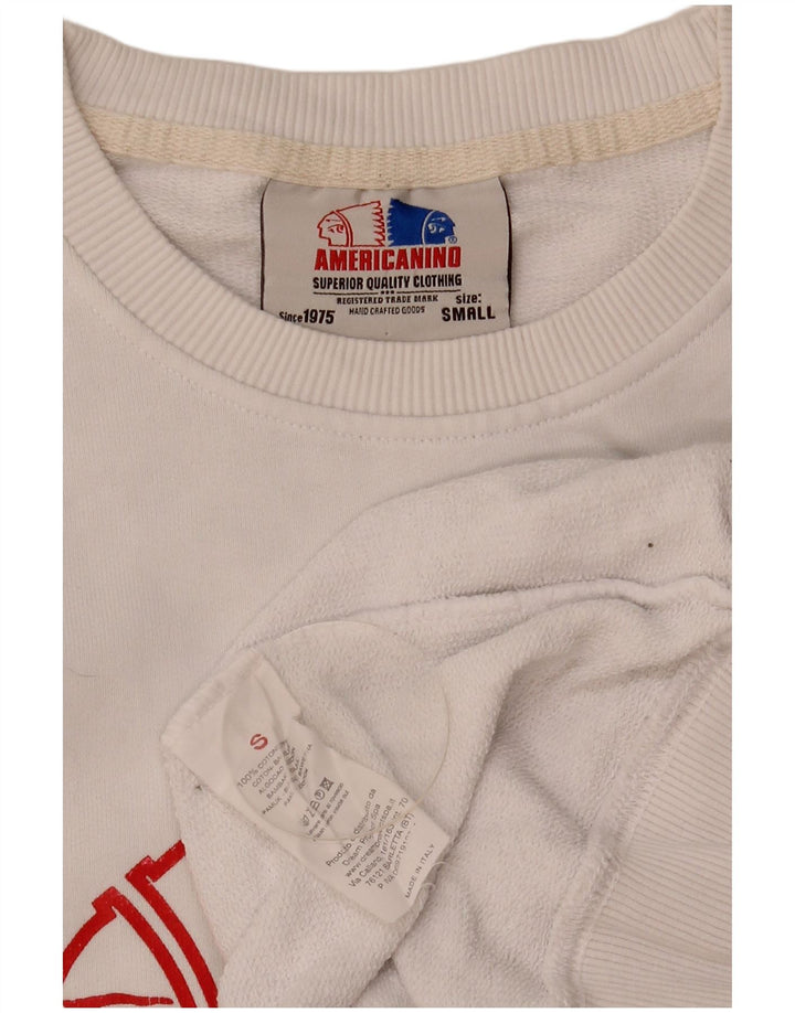 Americanino Herren-Sweatshirt mit Grafik, Größe S, weiße Baumwolle