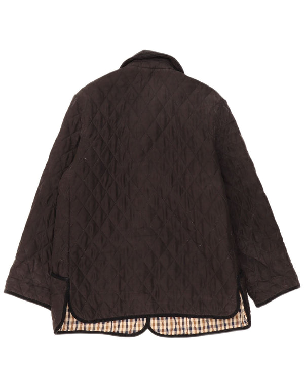 Aquascutum Damen Steppjacke UK 18 XL Schwarze Seide