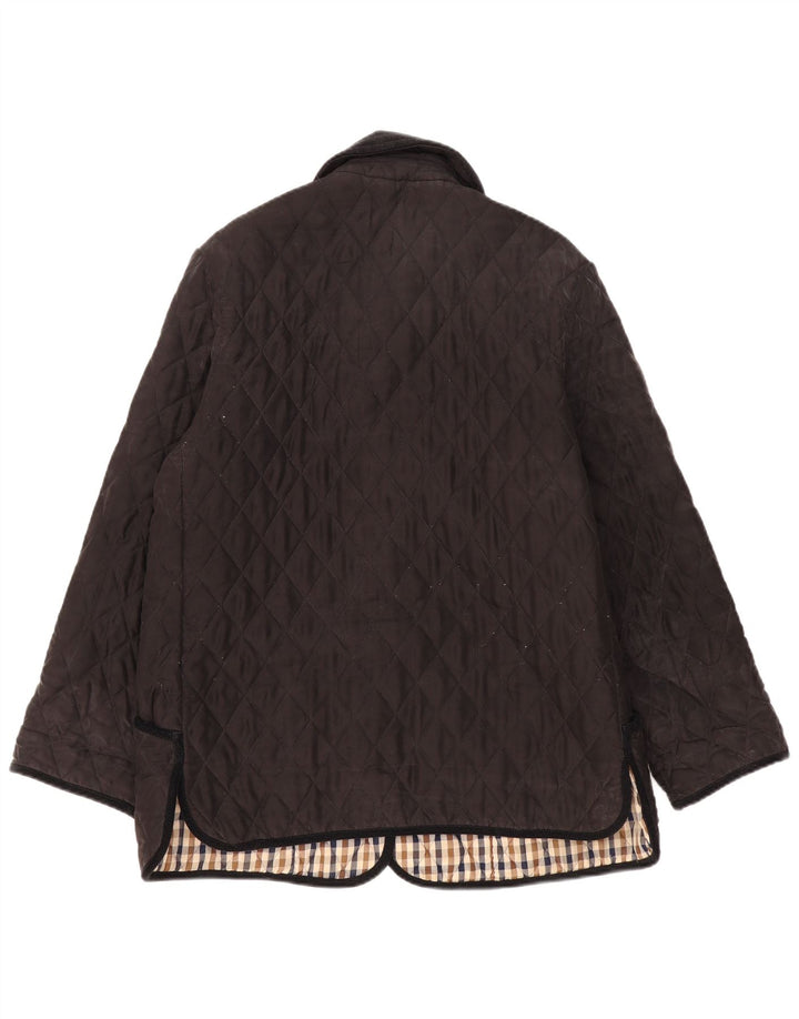 Aquascutum Damen Steppjacke UK 18 XL Schwarze Seide
