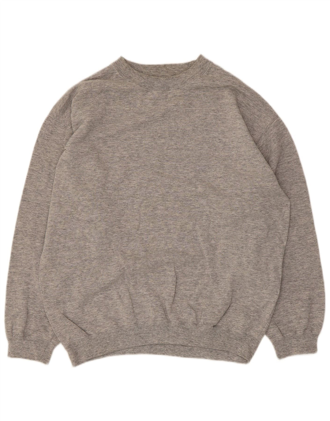 Mustang Herren-Sweatshirt-Pullover aus mittelgrau gesprenkelter Baumwolle