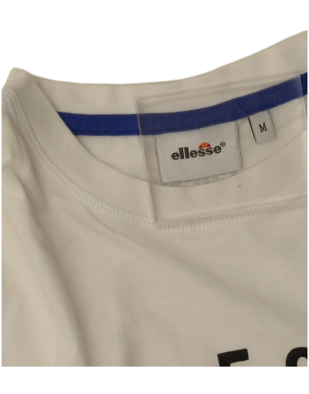 Ellesse Womens Graphic T-Shirt Top UK 14 Mittelweiße Baumwolle