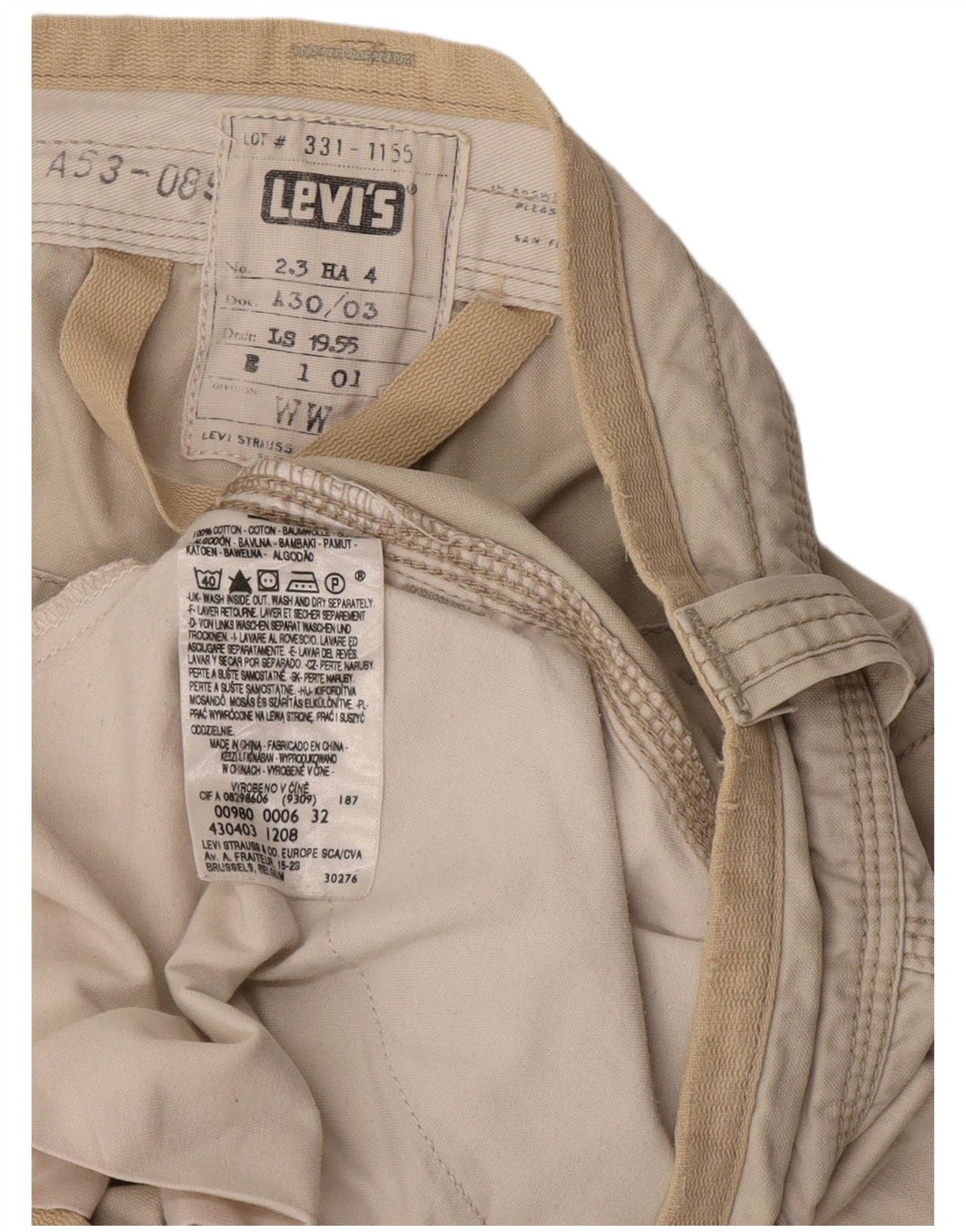 LEVI'S Herren Cargoshorts W32 Mittelbeige Baumwolle