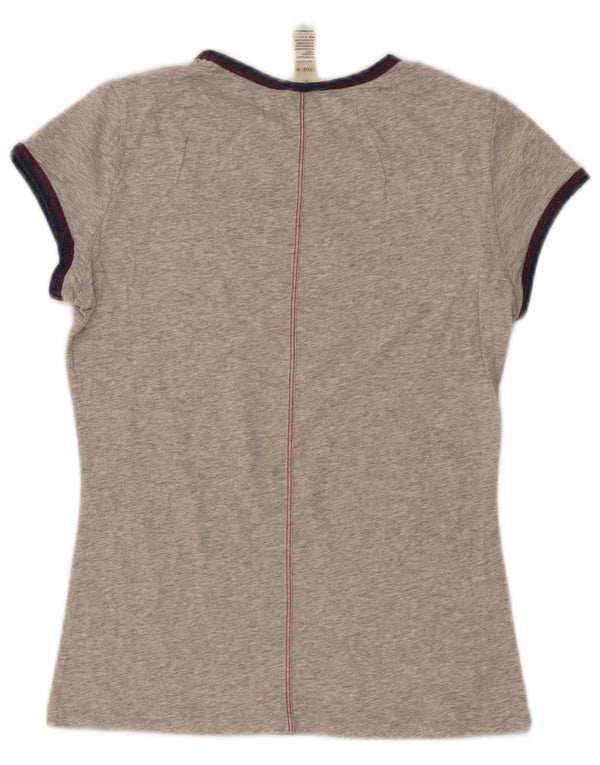 Diesel Damen T-Shirt Top UK 12 Mittelgrau gefleckte Baumwolle