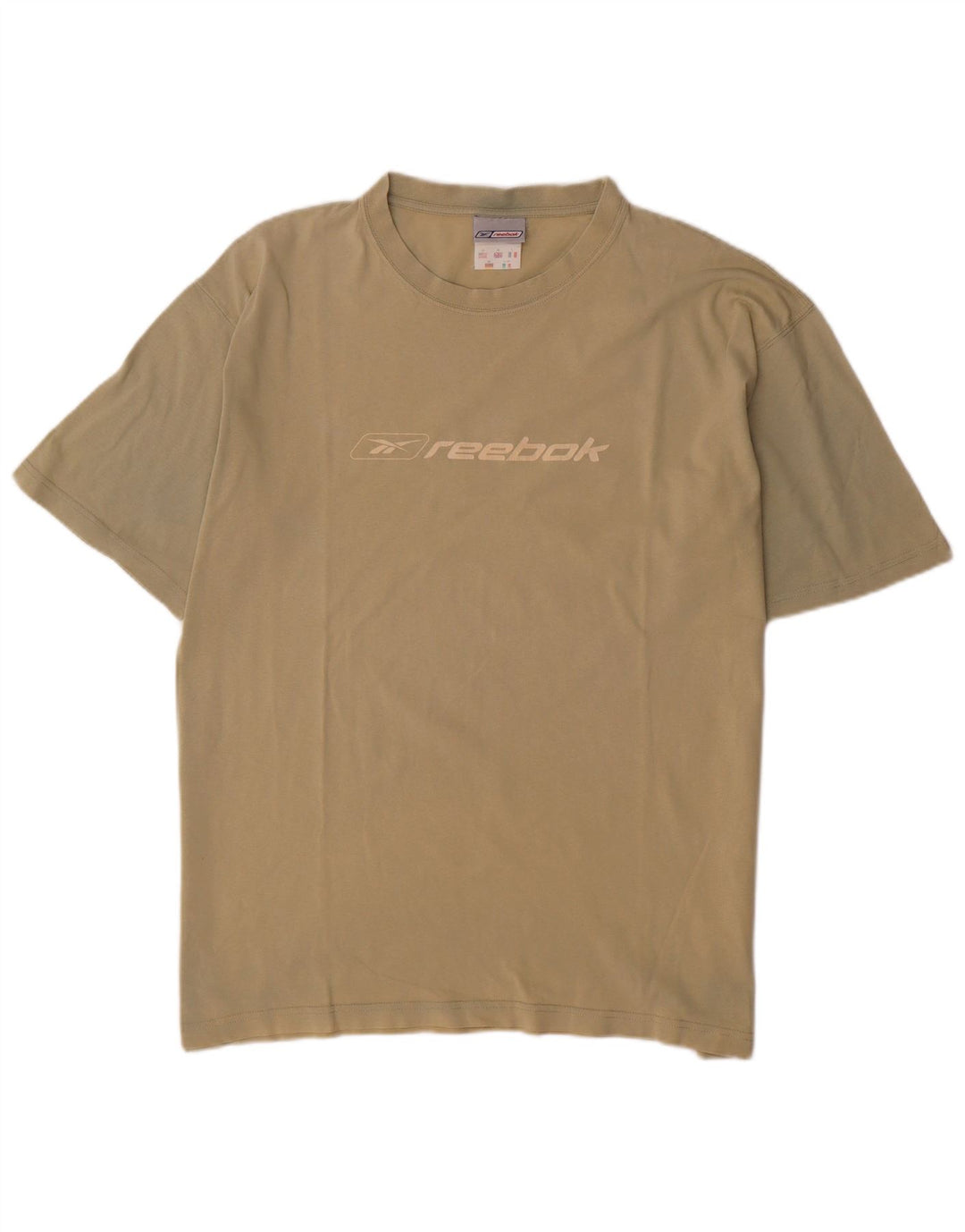 REEBOK Herren Grafik-T-Shirt-Oberteil aus mittlerer Khaki-Baumwolle