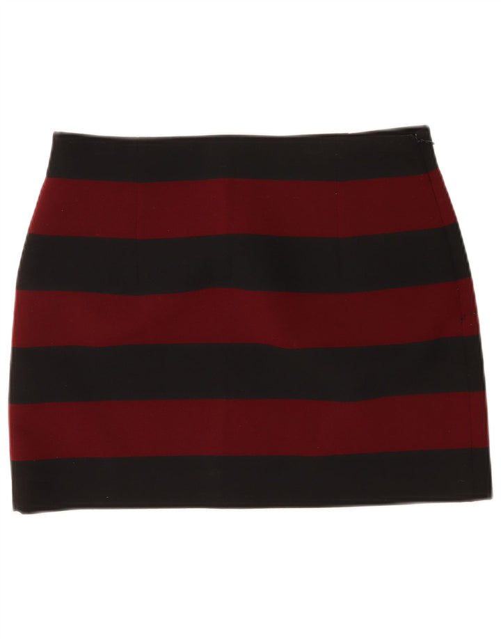 Zara Damen Minirock Large W30 Schwarz gestreift