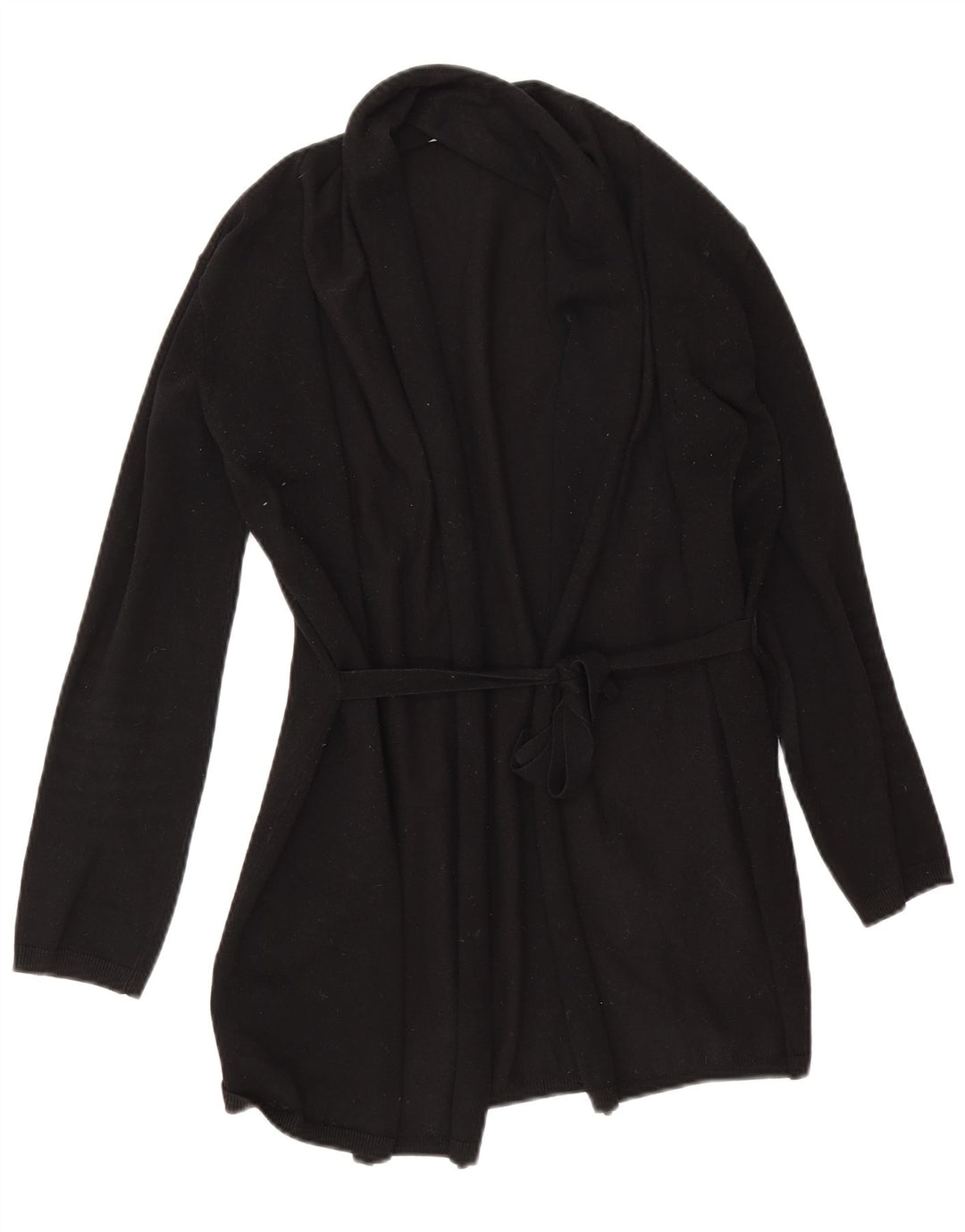 Zara Damen-Strickjacke, übergroß, lang geschnitten, offen, Gr. 10, Schwarz