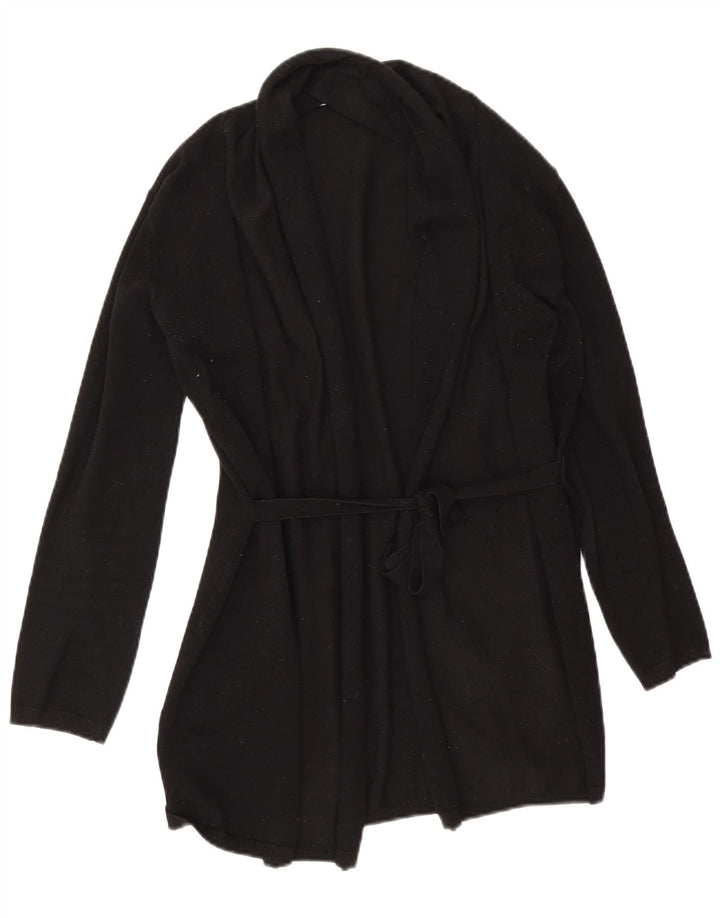 Zara Damen-Strickjacke, übergroß, lang geschnitten, offen, Gr. 10, Schwarz