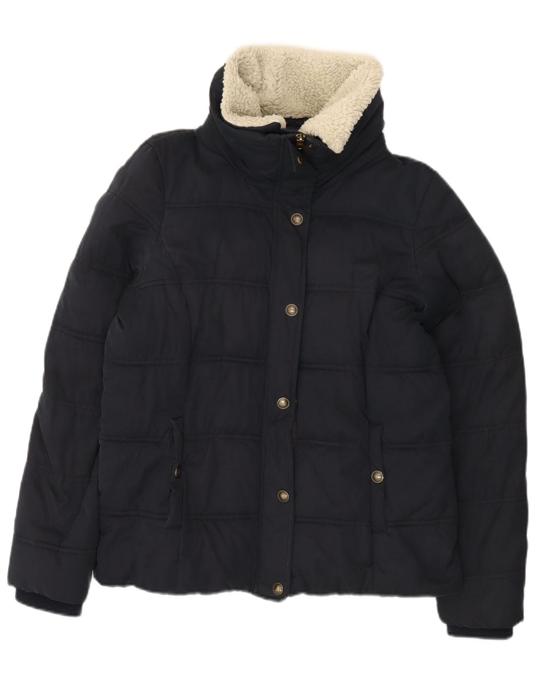 Fat Face Damen Wattierte Jacke UK 12 Medium Marineblau Polyester