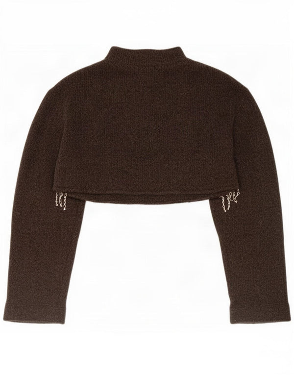 Zara Womens Bolero Jumper UK 16 Large Brown Acrylic