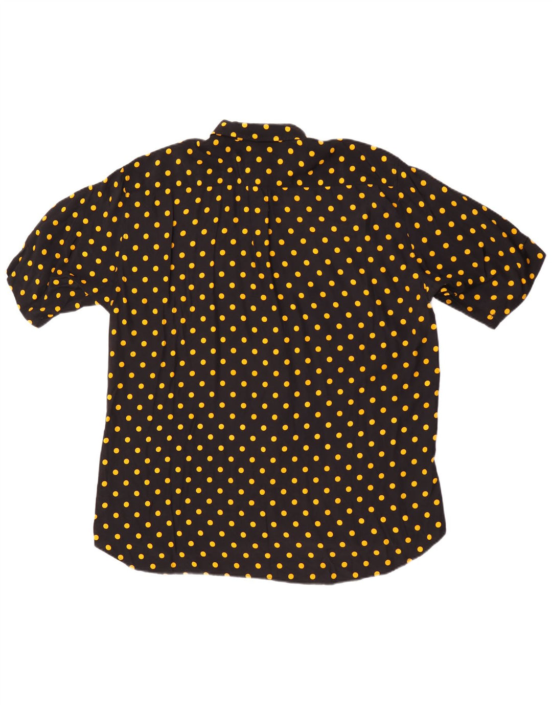 VINTAGE Herren Kurzarmhemd Medium Schwarz gepunktet