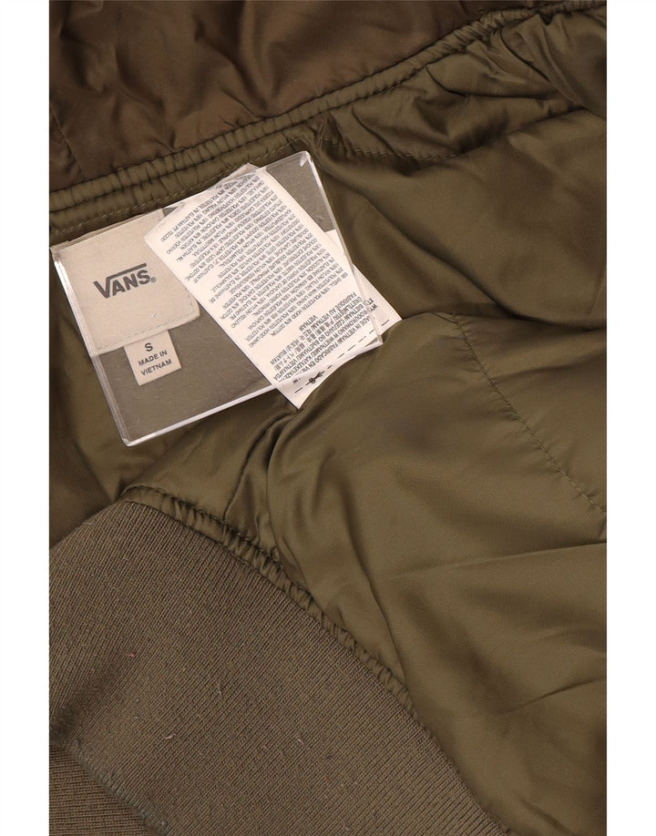 Vans Herren-Bomberjacke mit Kapuze, UK 36, Small, Khaki, Colourblock-Polyester