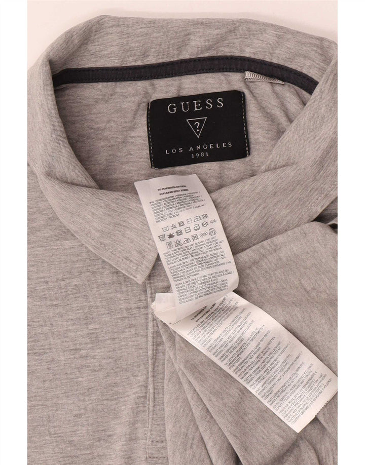 Guess Herren Poloshirt UK 42 Large Grau Baumwolle
