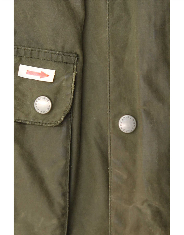Barbour Herrenjacke aus gewachster Baumwolle, UK 36, kleine grüne Baumwolle