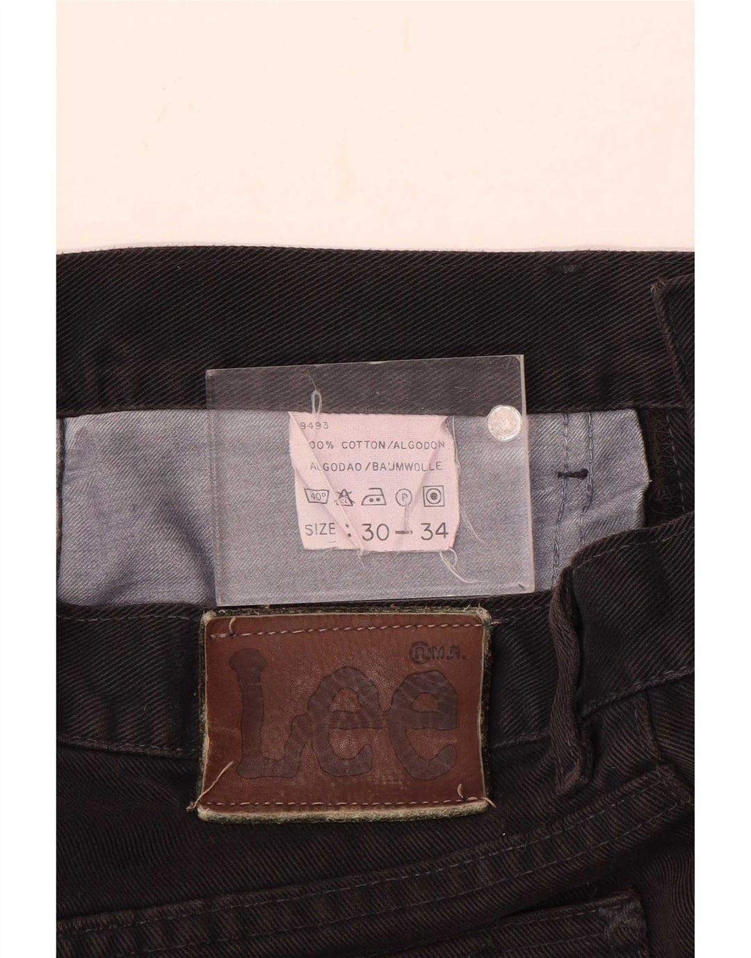 Lee Herren Straight Jeans W30 L34 Schwarze Baumwolle