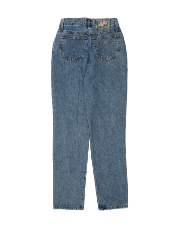 VINTAGE Damen Tapered Jeans IT 44 Medium W28 L31 Blaue Baumwolle
