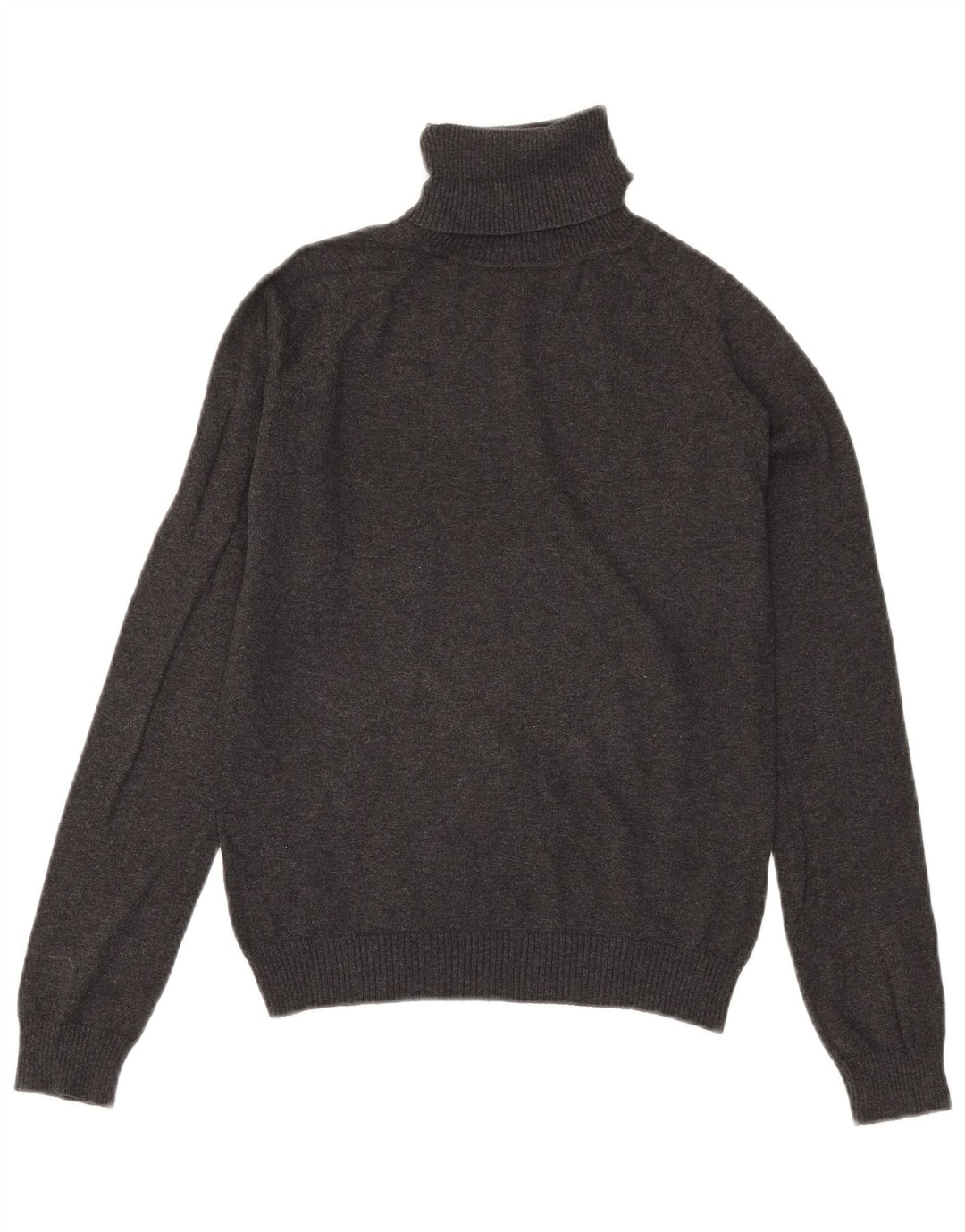 Zara Damen Crop Rollkragenpullover Pullover UK 12 Mittelgraue Baumwolle