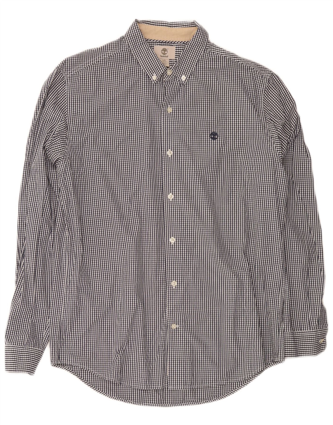 Timberland Herren-Slim-Fit-Hemd, groß, marineblau, Gingham-Baumwolle