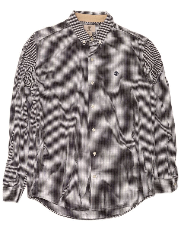 Timberland Herren-Slim-Fit-Hemd, groß, marineblau, Gingham-Baumwolle