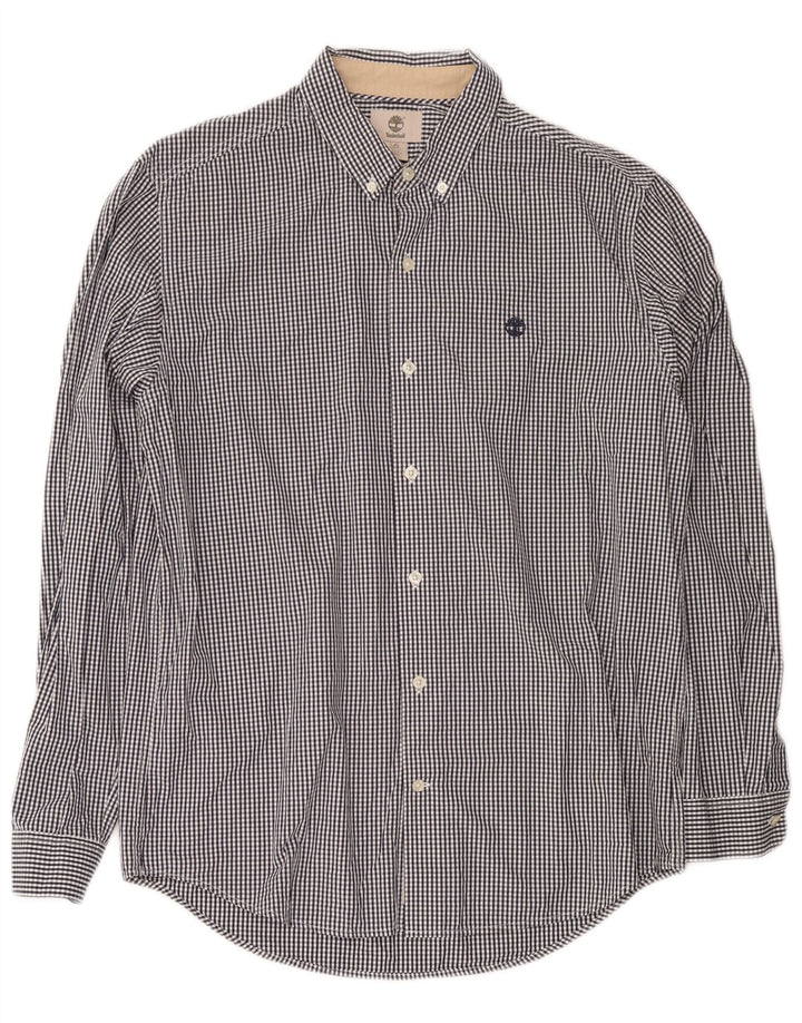 Timberland Herren-Slim-Fit-Hemd, groß, marineblau, Gingham-Baumwolle