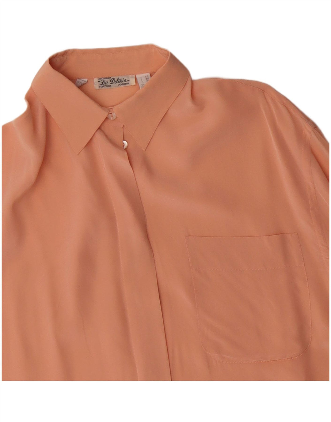 Vintage Damen übergroße Hemdbluse UK 10 kleine rosa Seide