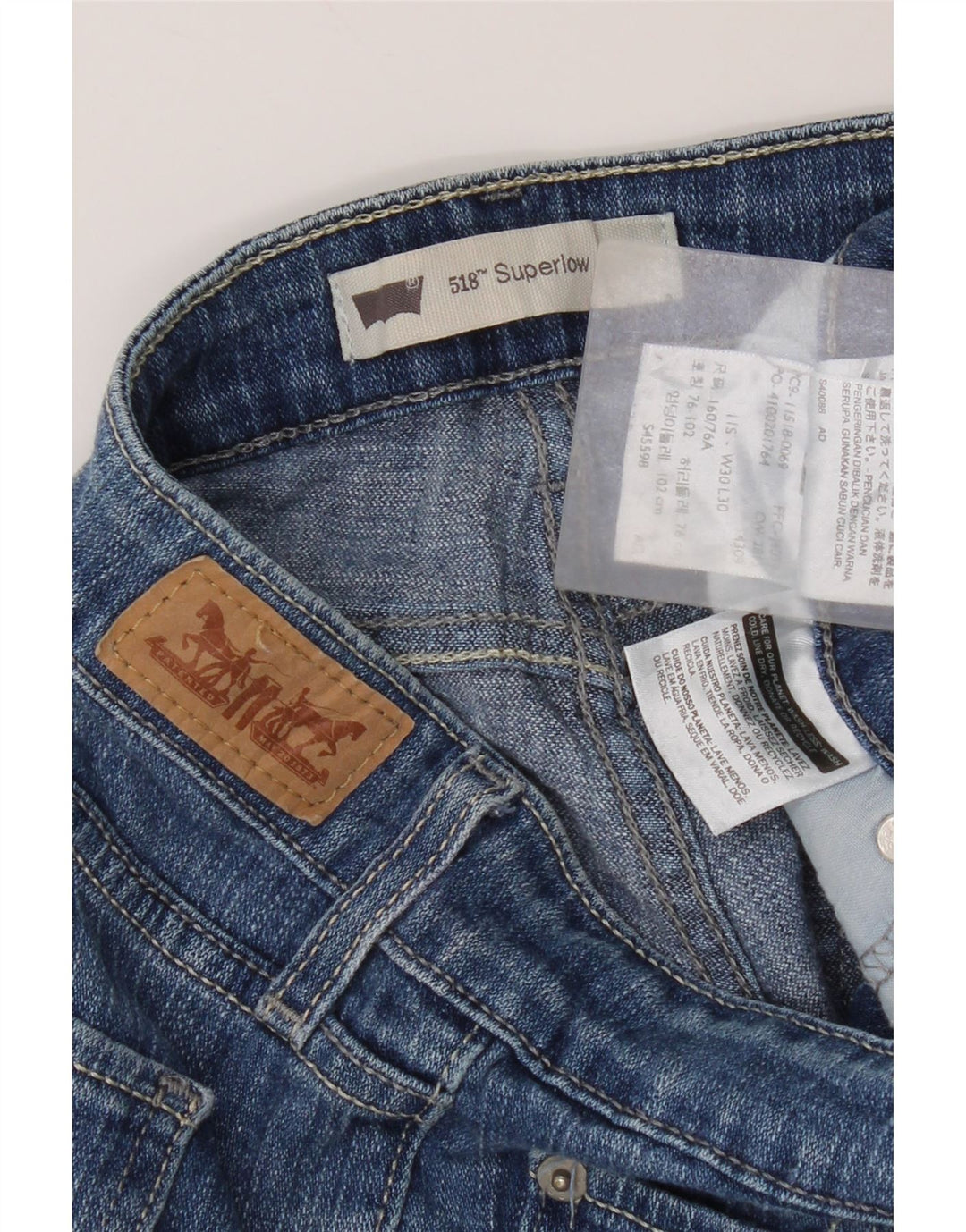 Levi's Damen 518 Super Low Bootcut Jeans W30 L30 Blaue Baumwolle