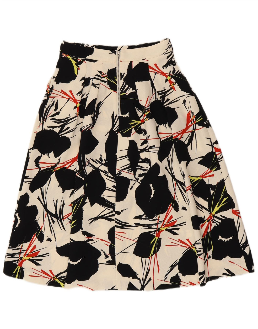 WAREHOUSE Damen A-Linienrock UK 6 XS W25 Off White Floral Polyester