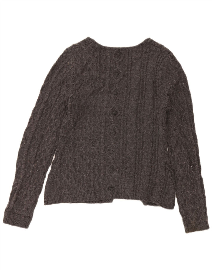 Zara Damen-Cardigan-Pullover UK 14 Large Graues Acryl