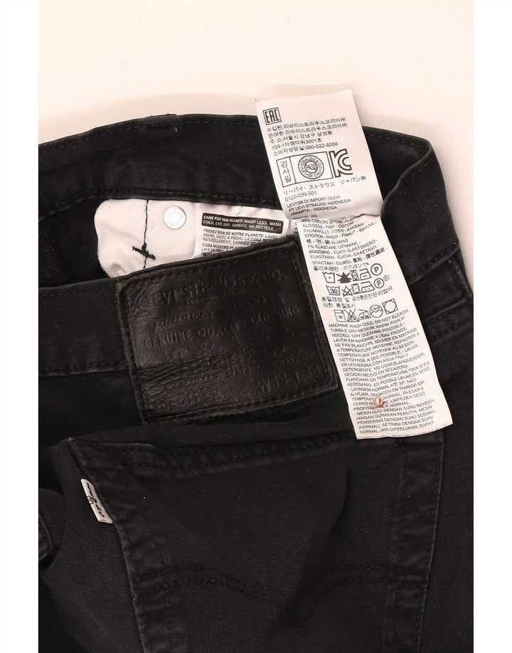 Levi's Herren 511 Slim Jeans W34 L34 Schwarze Baumwolle