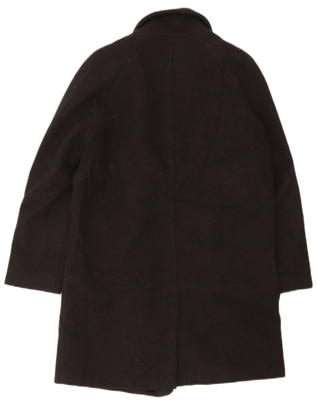 Topshop Damen Übergroßer zweireihiger Mantel UK 10 Small Schwarz Polyester