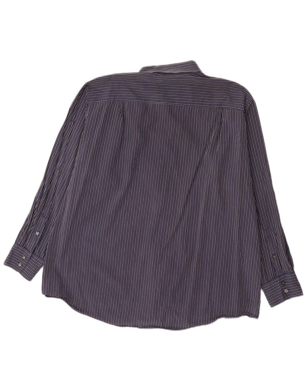 Calvin Klein Jeans Herrenhemd Größe 18 2XL Marineblaue Nadelstreifen-Baumwolle