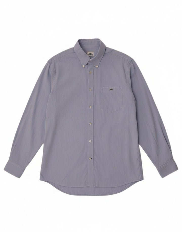 Lacoste Herrenhemd Größe 40 mittelblaue Baumwolle