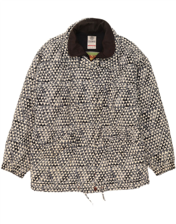 Colmar Damen Übergroße wattierte Jacke US 8 Medium Navy Blue Geometrisch