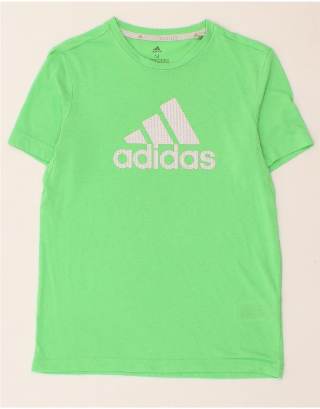 ADIDAS Boys Climalite Graphic T-Shirt Top 11-12 Years Medium Green Vintage Adidas and Second-Hand Adidas from Messina Hembry 