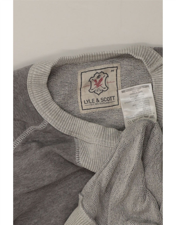 LYLE & SCOTT Herren-Kurzarm-Sweatshirt-Pullover aus mittelgrauer Baumwolle