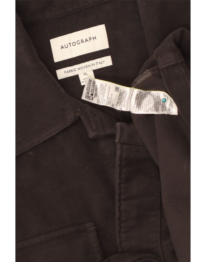 Marks & Spencer Herren Autograph Overshirt-Hemd XL aus grauer Baumwolle
