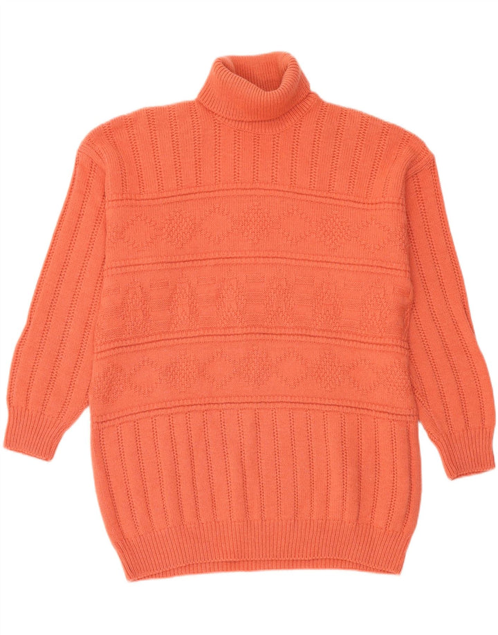 Rollkragenpullover für Herren von Stefanel, groß, aus Wolle in Orange