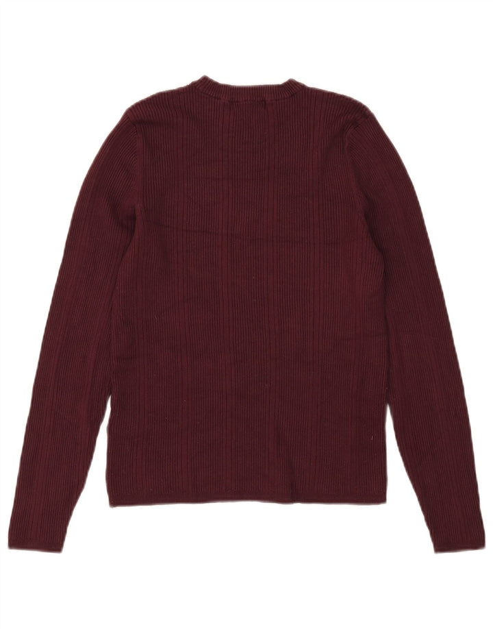 Marks & Spencer Damen-Pullover mit Rundhalsausschnitt, Gr. 12, mittleres Burgunderrot