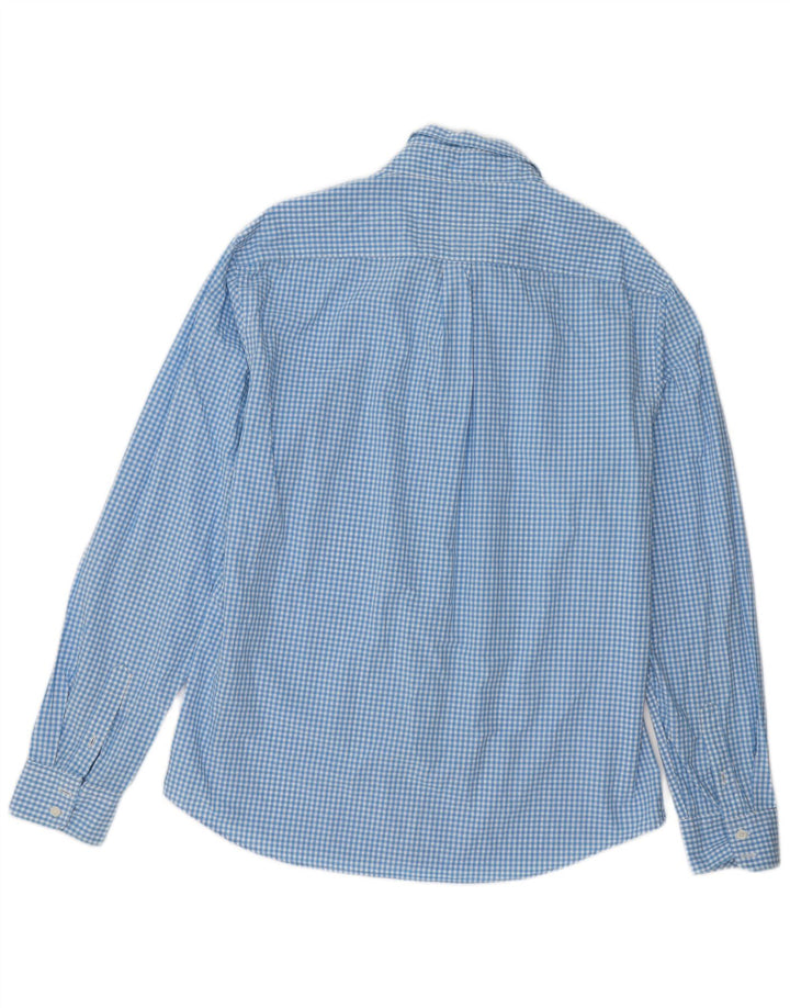 Boden Herren-Hemd mit normaler Passform, XL, blau, Gingham-Baumwolle