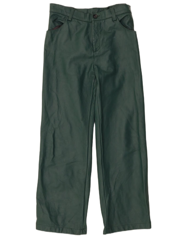 Vintage Damen Gerade Lederhose W32 L29 Grün