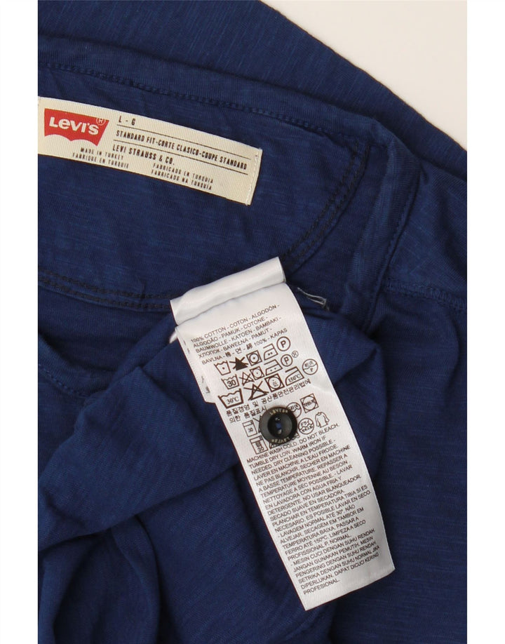 Levi's Herren-Oberteil mit Standard-Passform, langärmelig, groß, aus blauer Baumwolle