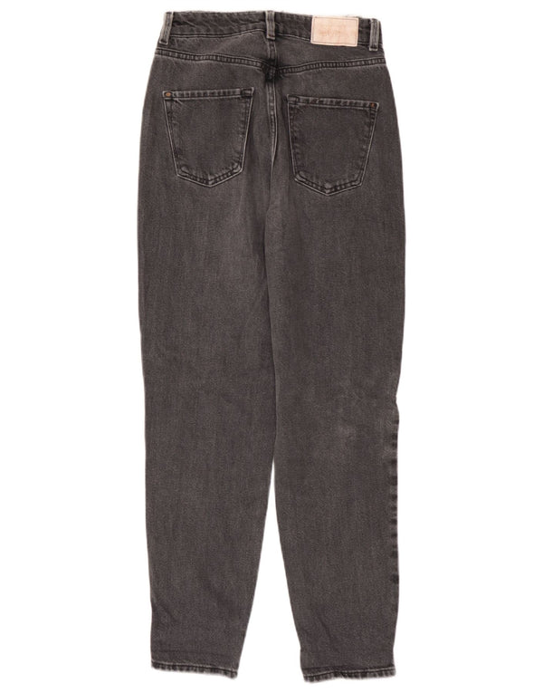Zara Damen High Waist Tapered Jeans EU 34 2XS W24 L27 Grau