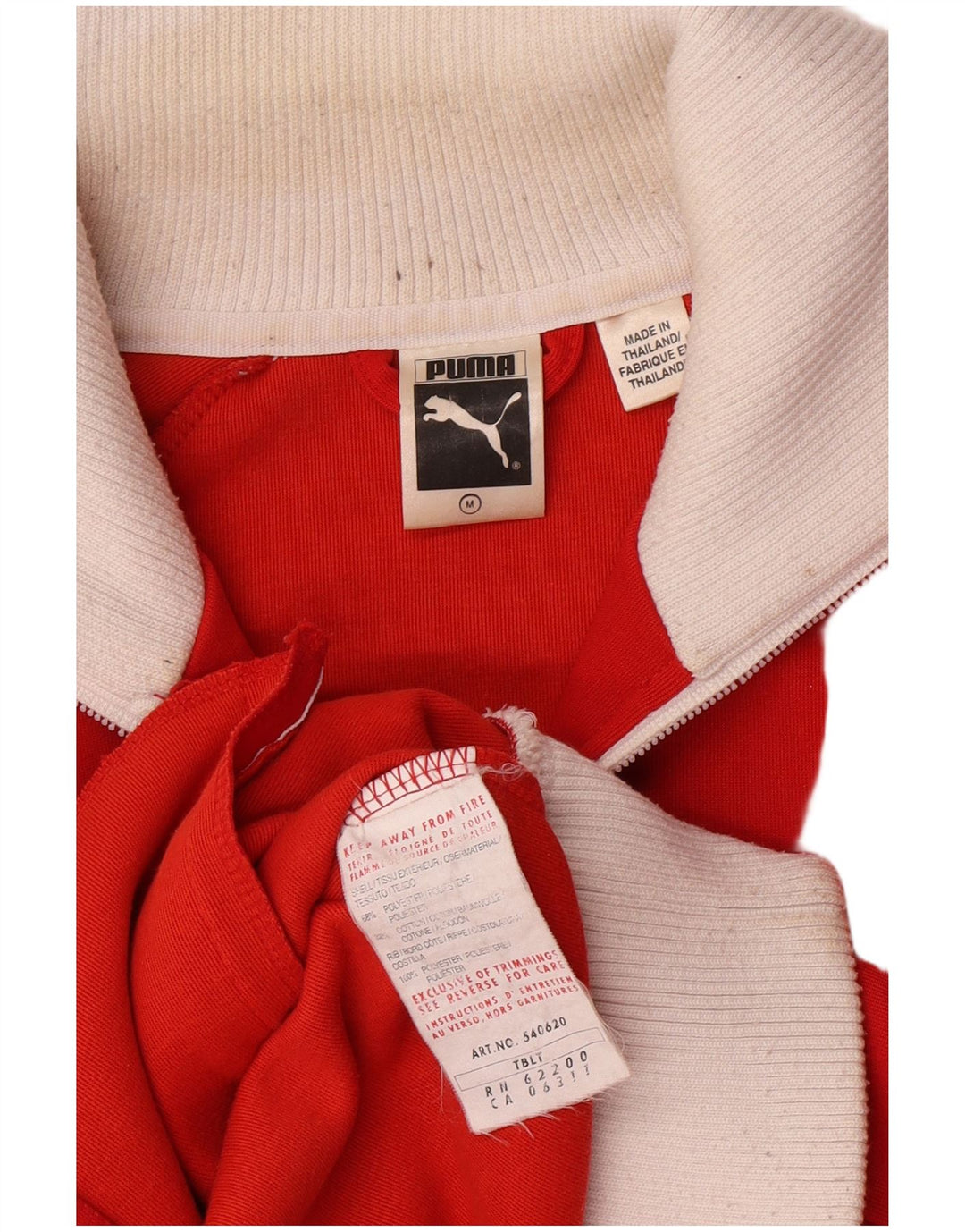 Puma Damen Retro-Trainingsanzug-Top-Jacke, UK 14, Mittelrot, Farbblock