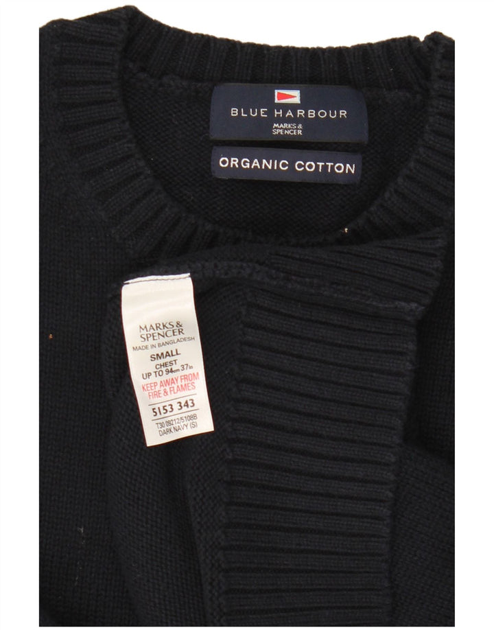 Marks & Spencer Herren Blue Harbour Pullover mit Rundhalsausschnitt, Größe S, Marineblau