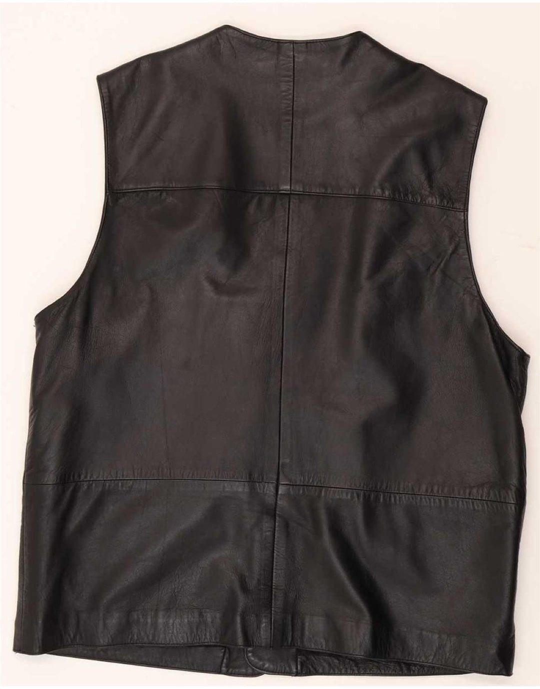 Vintage Herren Lederweste UK 38 Medium Schwarz