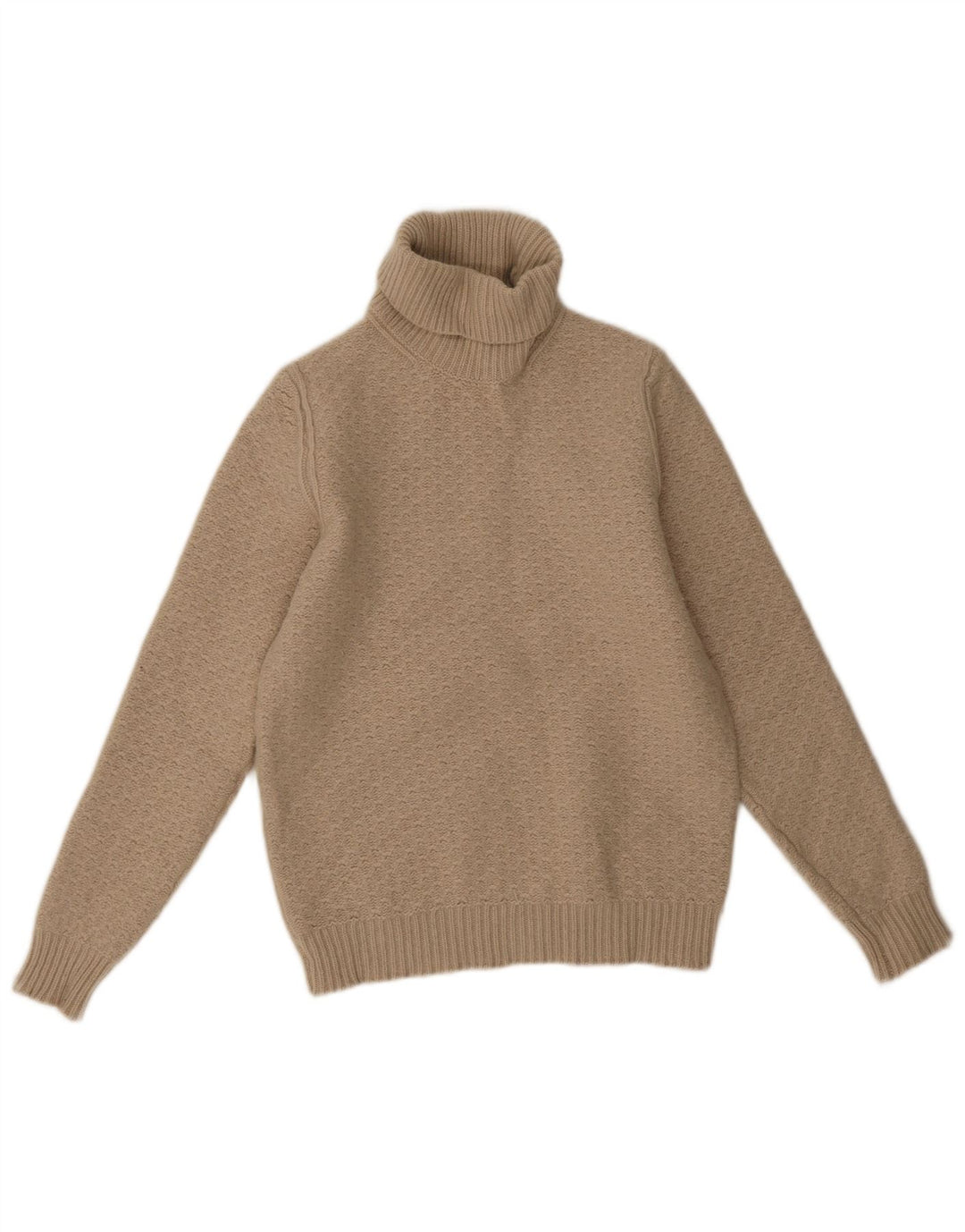 Massimo Dutti Damen-Pullover mit Rollkragen, Gr. 14, groß, beige, geometrisch
