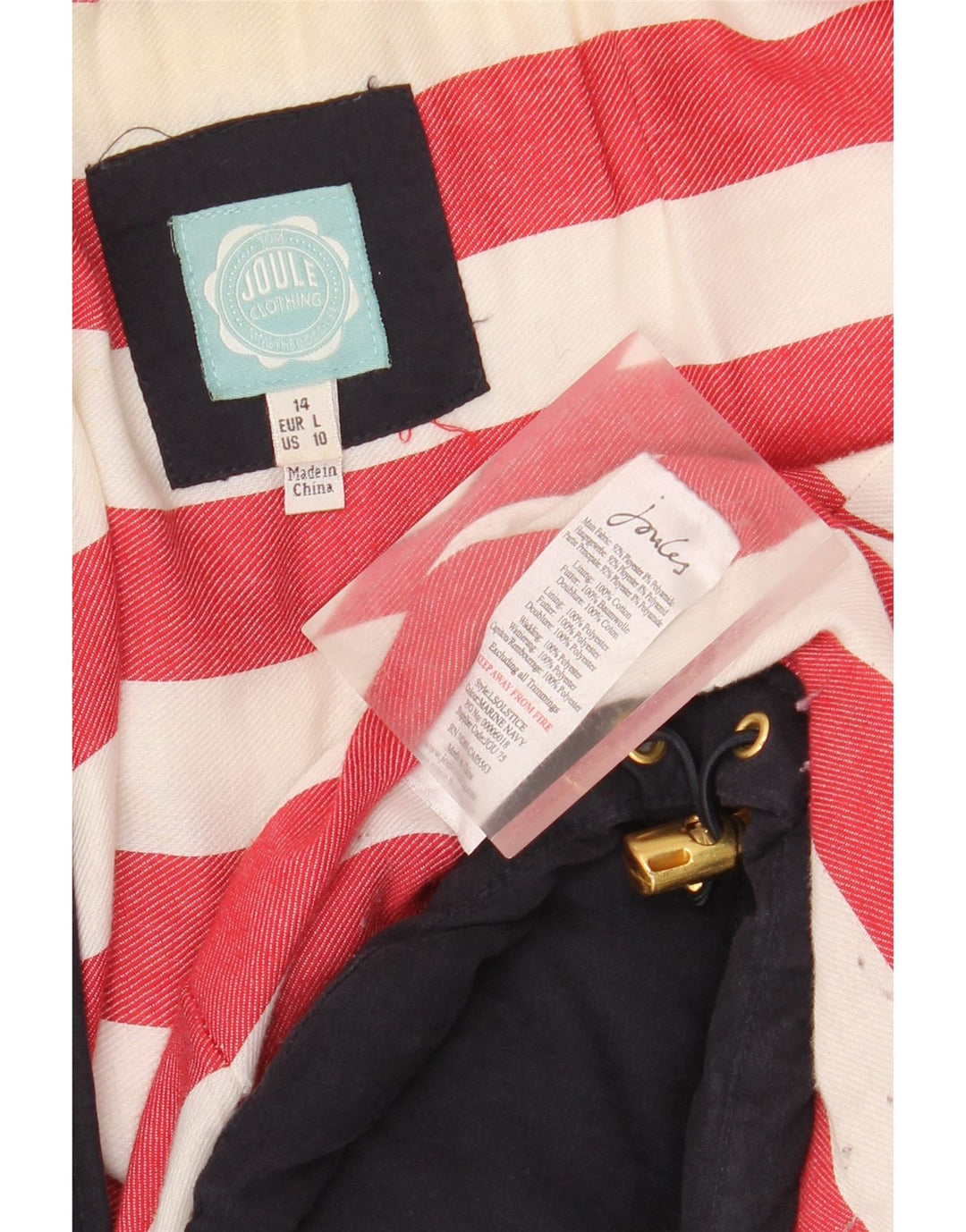 JOULES Wattierte Damenjacke UK 14 Large Marineblau Polyester