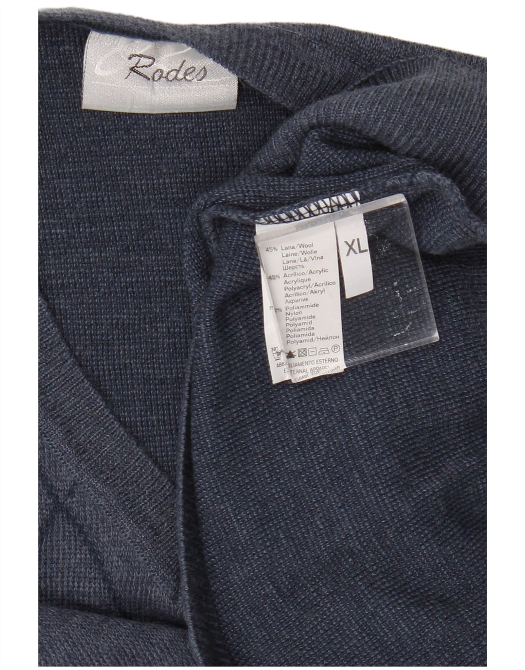 Rodes Herren Weste Tank Top XL Blau Argyle/Diamond Wool