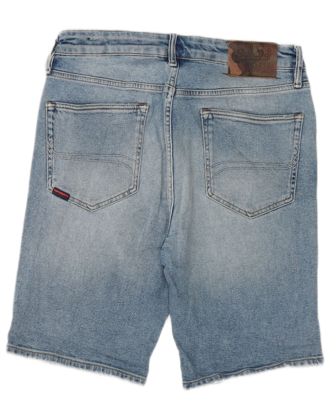 Superdry Herren Jeansshorts W32 Mittelblaue Baumwolle