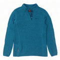 Mountain Warehouse Damen-Sweatshirtpullover mit Knopfkragen, Gr. 12, Mittelblau